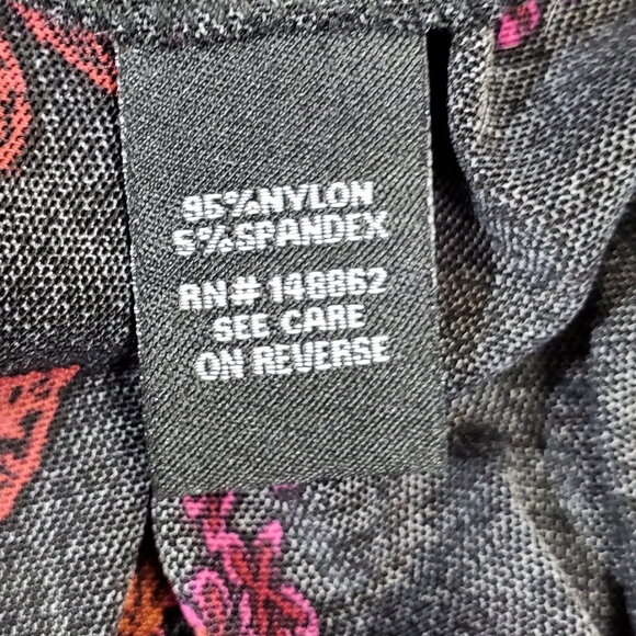 Torrid Curve Full Length Kimono Long Duster 1/2X Black Fall Floral Sheer Chiffon - Picture 10 of 11